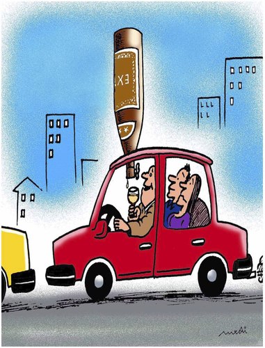 Cartoon: drinker and driver (medium) by Medi Belortaja tagged alcohol,driver,drinker