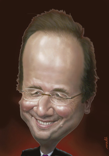 Cartoon: francois hollande (medium) by Medi Belortaja tagged francois,hollande,president,france