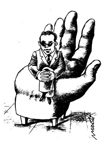 Cartoon: handchair (medium) by Medi Belortaja tagged hand,chair,power,seat,burocracy