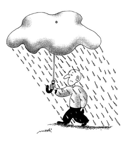 Cartoon: rain umbrella (medium) by Medi Belortaja tagged umbrella,rain