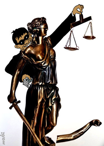 Cartoon: justice (medium) by Medi Belortaja tagged justice
