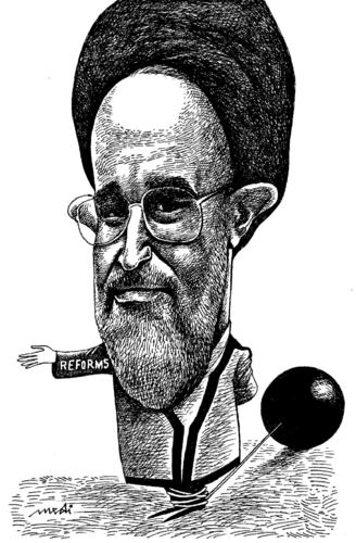 Cartoon: Khatami (medium) by Medi Belortaja tagged khatami
