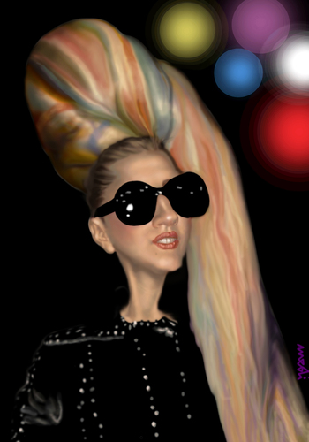 Cartoon: Lady Gaga (medium) by Medi Belortaja tagged gaga,lady