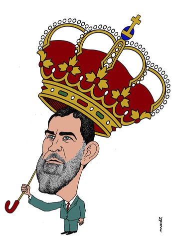 Cartoon: Principe Felipe de Asturias (medium) by Medi Belortaja tagged principe,felipe,asturias,king,crown,spain,kingdom