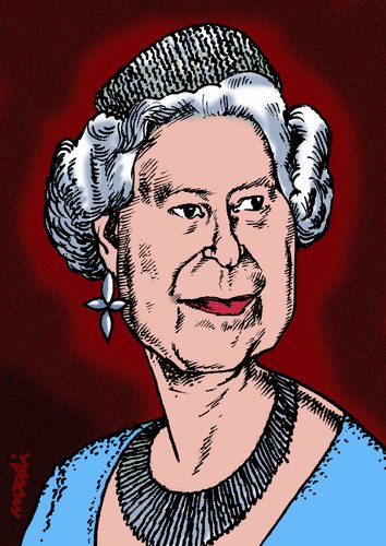Cartoon: Queen Elisabeth (medium) by Medi Belortaja tagged uk,elisabeth,queen,united,kingdom