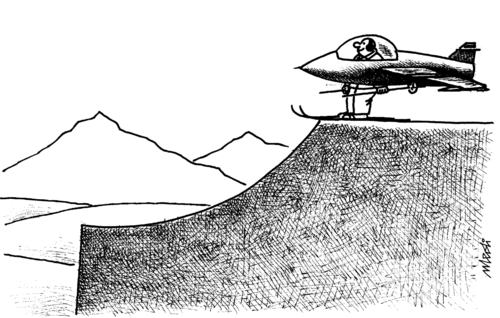 Cartoon: ready for flight (medium) by Medi Belortaja tagged skiing,plane,flight,humor