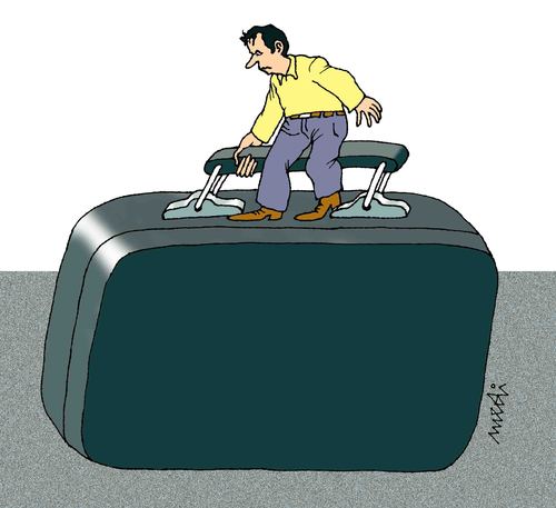 Cartoon: ready to immigration (medium) by Medi Belortaja tagged luggage,immigration