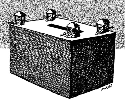 Cartoon: secure ballot box (medium) by Medi Belortaja tagged elections,box,ballot,secure,military,soldiers,dictatorship,politics,politicians,manipulation,dictator,dictators