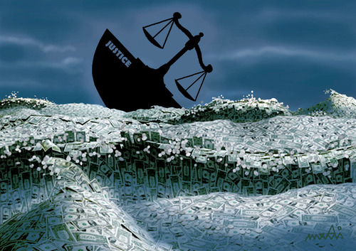 Cartoon: storm and justice (medium) by Medi Belortaja tagged balance,ship,sea,money,justice,corruption,corrupt
