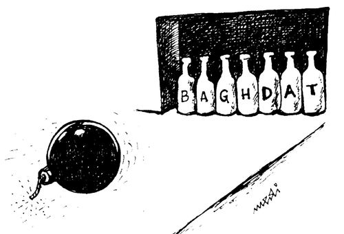 Cartoon: terror bowling (medium) by Medi Belortaja tagged bowling,terror