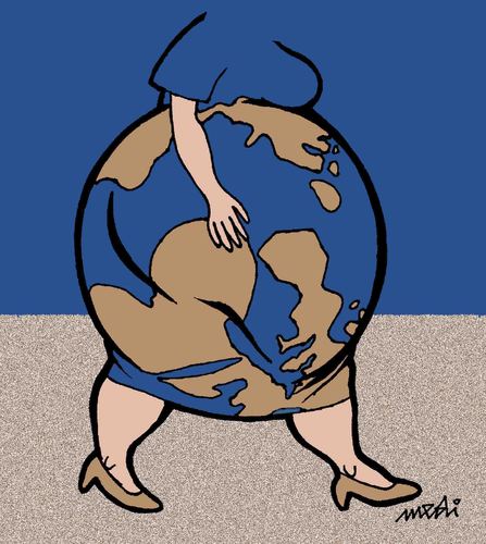 Cartoon: The World (medium) by Medi Belortaja tagged world,woman,earth,continents