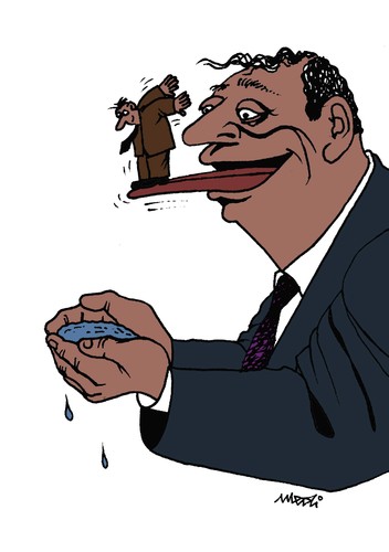 Cartoon: tongues pool (medium) by Medi Belortaja tagged pool,face,man,tongue,tongues