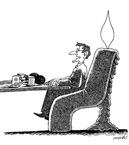 Cartoon: candle chair (medium) by Medi Belortaja tagged conference,press,chair,candle