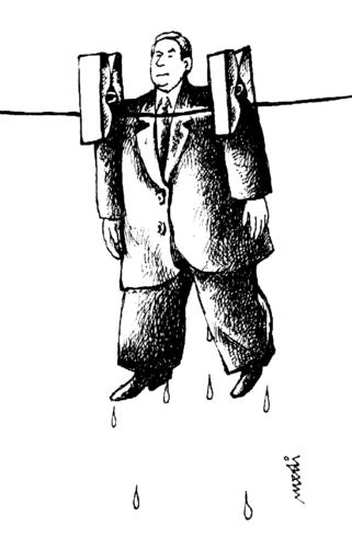 Cartoon: drying of the man (medium) by Medi Belortaja tagged clip,man,drying