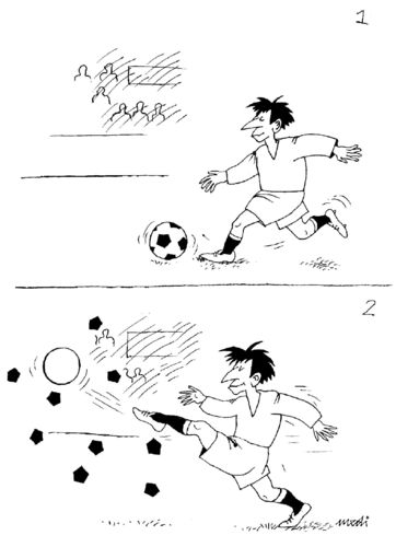 Cartoon: soccer football humour (medium) by Medi Belortaja tagged football,ball,soccer,humour