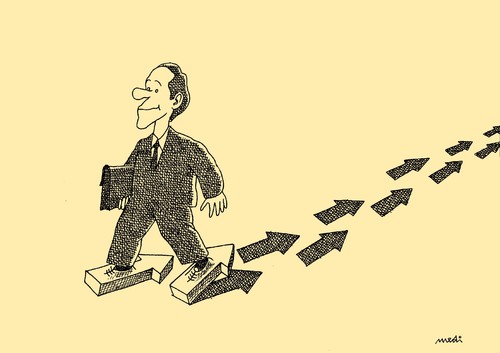 Cartoon: walking politically (medium) by Medi Belortaja tagged walking,politically