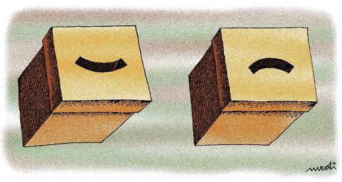 Cartoon: winner and lost election boxes (medium) by Medi Belortaja tagged boxes,ballot,elections,lost,winner