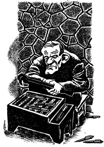 Cartoon: writers poverty (medium) by Medi Belortaja tagged writer,poverty,pen,literature
