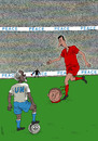 Cartoon: Bashar footballer (small) by Medi Belortaja tagged bashar,al,assad,conflict,footballer,soccer,annan,un,peace,war,euro,2012,ukraine