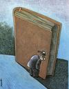 Cartoon: book (small) by Medi Belortaja tagged book,books,literature,couriosity,reader,espial,door,keys,hole,humor