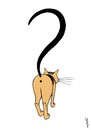 Cartoon: cat (small) by Medi Belortaja tagged cat,tail,mark,question