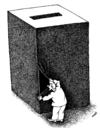 Cartoon: curiosity (small) by Medi Belortaja tagged curiosity,elections,manipulation,ballot,box