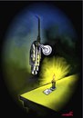 Cartoon: desperated lamp (small) by Medi Belortaja tagged desperated lamp suicide hanging