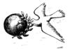 Cartoon: dove and the world (small) by Medi Belortaja tagged dove,pigeon,colombo,peace,world,earth,globe