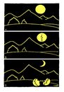 Cartoon: evolution of the moon (small) by Medi Belortaja tagged evolution moon egg humor