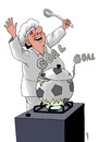 Cartoon: goal in the kitchen (small) by Medi Belortaja tagged goal,kitchen,cook,ball,soccer,footbal,euro,2012,ukraine
