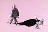 Cartoon: head shadow (small) by Medi Belortaja tagged head,shadow,chief,servants,bodyguards,servility,power,politics