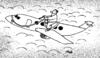 Cartoon: planeman (small) by Medi Belortaja tagged horseman,flying,man,plane