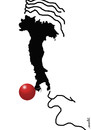 Cartoon: italian nose (small) by Medi Belortaja tagged italian,italy,nose,clown,elections,crisis,politicians