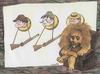 Cartoon: lion trophies (small) by Medi Belortaja tagged lion,trophies,huntress,heads,humor