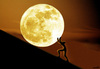 Cartoon: moon s sisyphus (small) by Medi Belortaja tagged full,moon,stone,sisyphus,man,night,push