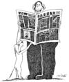 Cartoon: news for both (small) by Medi Belortaja tagged news,newspaper,reader,dog,press