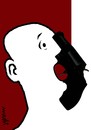 Cartoon: scream (small) by Medi Belortaja tagged scream,gun,guns,weapons,control,man,face,murder,kill