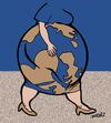 Cartoon: The World (small) by Medi Belortaja tagged woman,world,earth,continents