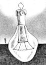 Cartoon: candle and bulb (small) by Medi Belortaja tagged candle,bulb,energy