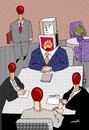 Cartoon: boss and subordinate (small) by Medi Belortaja tagged boss,head,chief,subordinate,match,servants