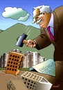 Cartoon: constructors of buildings (small) by Medi Belortaja tagged constructors,buildings,hammer,environment,ecology