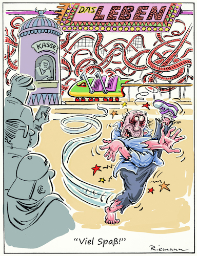 Cartoon: Achterbahn (medium) by Riemann tagged leben,glück,unglück,schicksal,reise,abenteuer,erfahrung,achterbahn,cartoon,george,riemann,leben,glück,unglück,schicksal,reise,abenteuer,erfahrung,achterbahn,cartoon,george,riemann