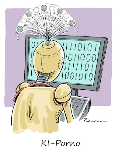 Cartoon: Hardware-Code (medium) by Riemann tagged ki,ai,computer,porno,software,hardware,zahlencode,programme,digitale,welt,roboter,cartoon,george,riemann,ki,ai,computer,porno,software,hardware,zahlencode,programme,digitale,welt,roboter,sex,cartoon,george,riemann