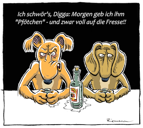 Cartoon: Pfötchen (medium) by Riemann tagged hunde,feierabend,kneipe,abhängen,gespräch,boss,herrchen,beschwerde,wut,pfötchen,geben,cartoon,george,riemann,hunde,feierabend,kneipe,abhängen,gespräch,boss,herrchen,beschwerde,wut,pfötchen,geben,cartoon,george,riemann