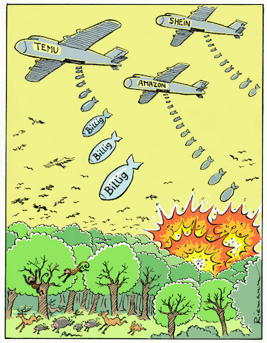 Cartoon: Umweltschmutz (medium) by Riemann tagged online,versand,lieferdienst,billigware,temu,shein,amazon,verpackung,müll,co2,umwelt,natur,gesundheit,kommerz,cartoon,george,riemann,online,versand,lieferdienst,billigware,temu,shein,amazon,verpackung,müll,co2,umwelt,natur,gesundheit,kommerz,cartoon,george,riemann