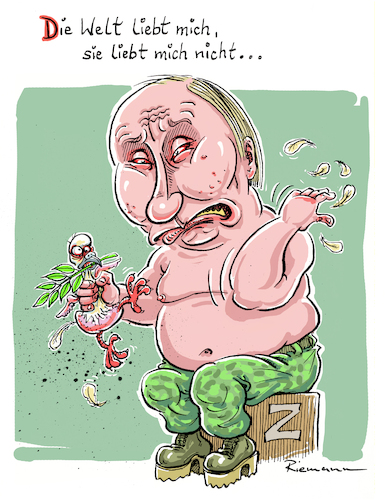 Cartoon: Unfriedensstifter (medium) by Riemann tagged putin,friedenstaube,russland,krieg,überfall,ukraine,agression,diktator,autokrat,mörder,weltfrieden,hass,liebe,cartoon,george,riemann,putin,friedenstaube,russland,krieg,überfall,ukraine,agression,diktator,autokrat,mörder,weltfrieden,hass,liebe,cartoon,george,riemann