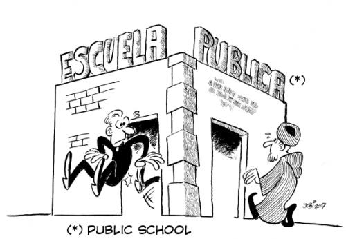 Cartoon: Public School (medium) by jobi_ tagged politics,religion,school,