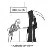 Cartoon: Immigration Desk (small) by jobi_ tagged immigration,death