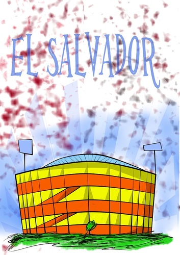 Cartoon: estadio cuscatlan de El Salvador (medium) by atlacatl tagged estadio,futbol