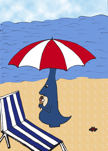 Cartoon: enviroments change (medium) by anika tagged muffin,beach,forest,waiting,waiter,fish